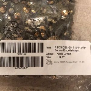 ASOS design sequin embellished T-Shirt. NWT